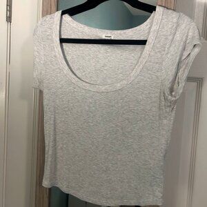 Garage Grey Scoop Neck Tee